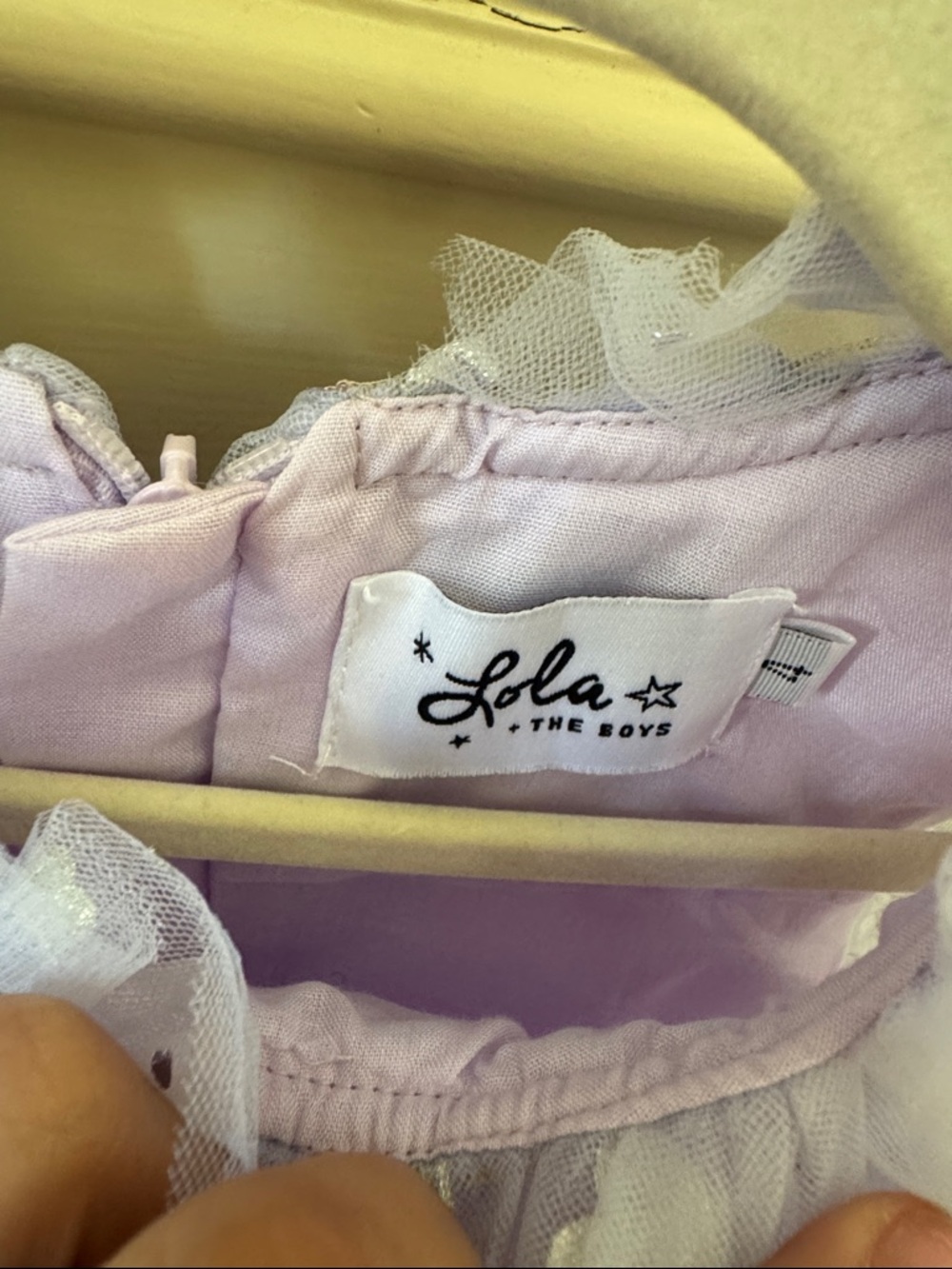 Lola + The Boys Lilac Layered Tulle Dress with Iridescent Hearts - Picture 2 of 4